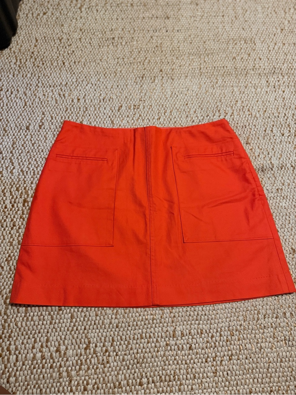 Banana Republic Red-Orange Mini Skirt with Front Patch Pockets